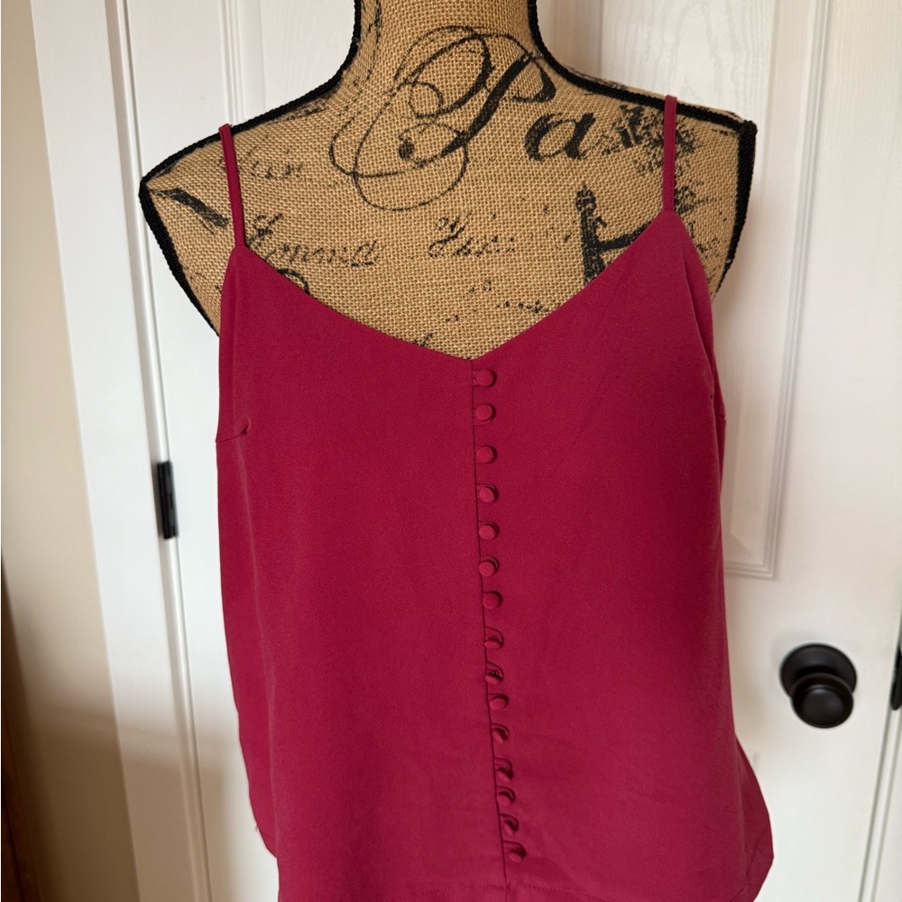 Modcloth Pink Buttoned Camisole Top